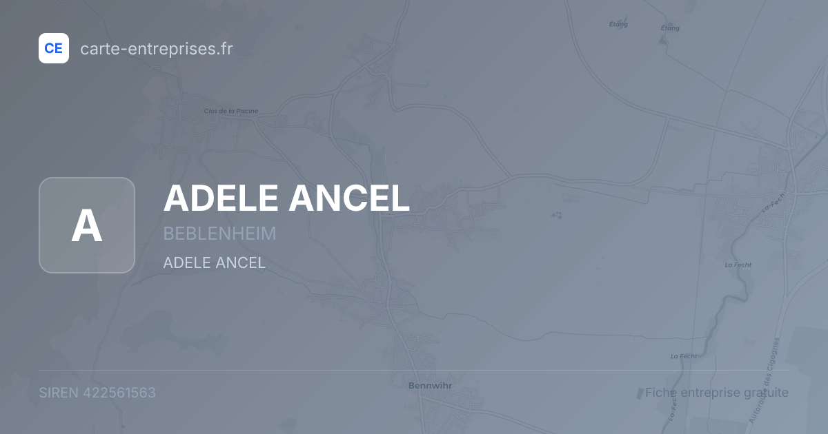 ADELE ANCEL — 422561563 — fiche entreprise