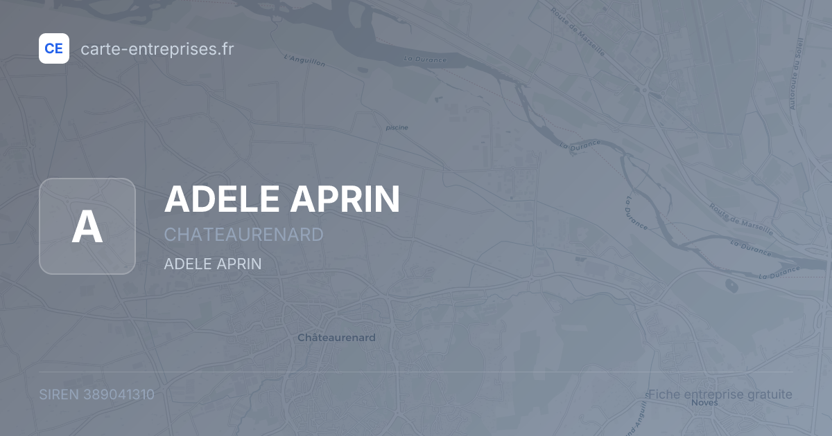 ADELE APRIN — 389041310 — fiche entreprise