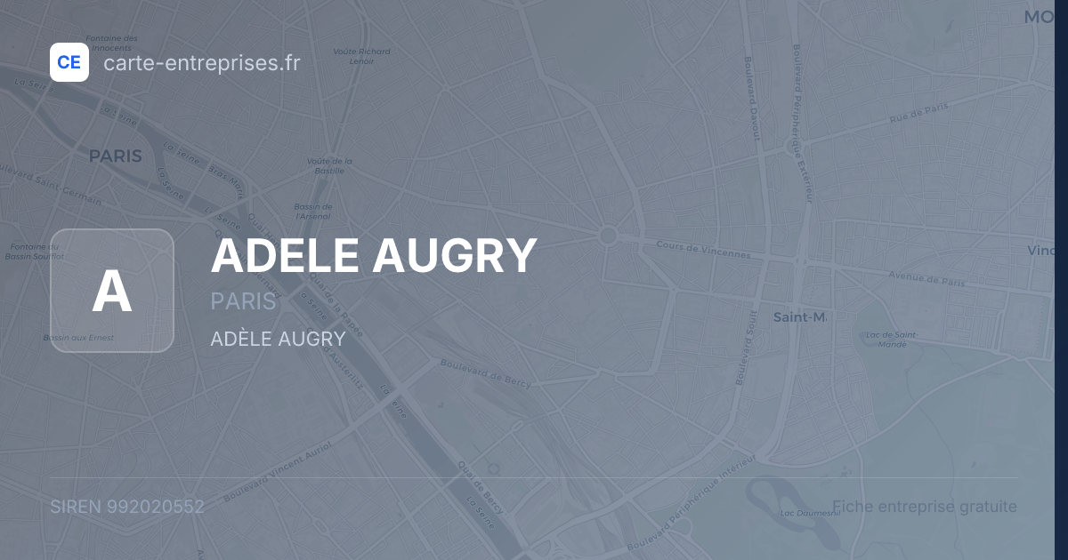 ADELE AUGRY — 992020552 — fiche entreprise