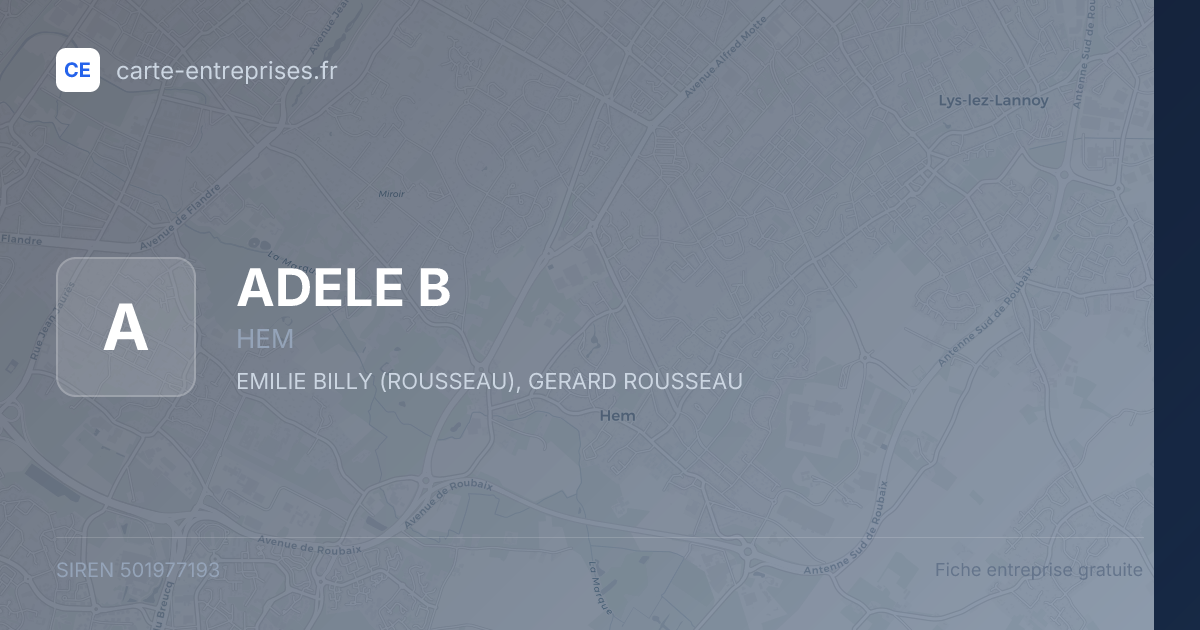 ADELE B — 501977193 — fiche entreprise