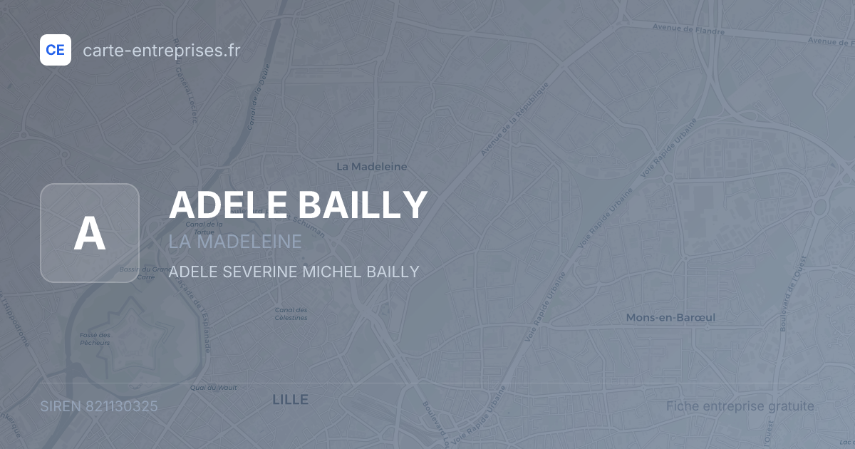 ADELE BAILLY — 821130325 — fiche entreprise