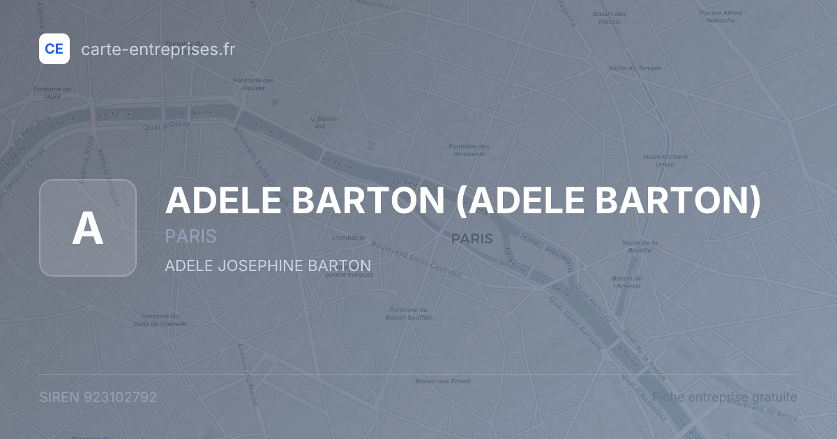 ADELE BARTON — 923102792 — fiche entreprise
