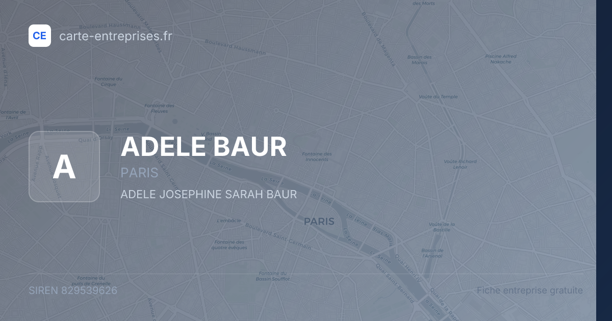 ADELE BAUR — 829539626 — fiche entreprise