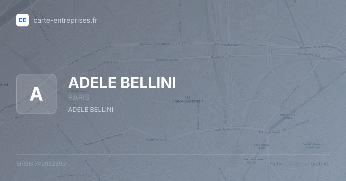 ADELE BELLINI — 749952693 — fiche entreprise