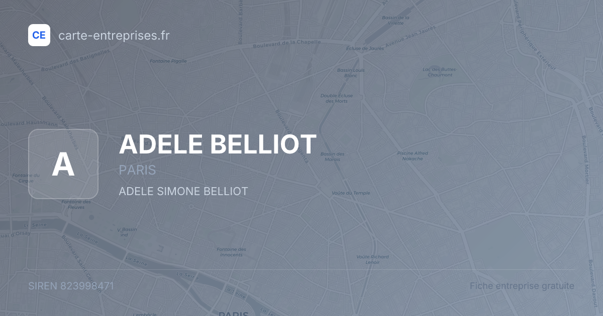 ADELE BELLIOT — 823998471 — fiche entreprise