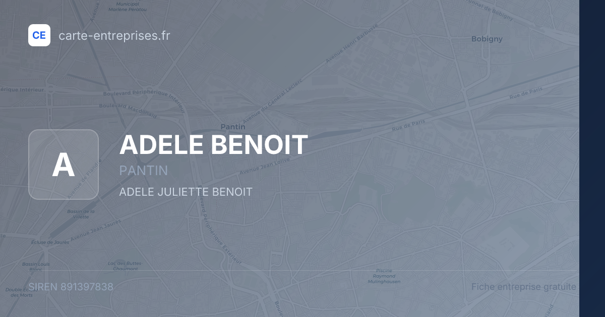 ADELE BENOIT — 891397838 — fiche entreprise