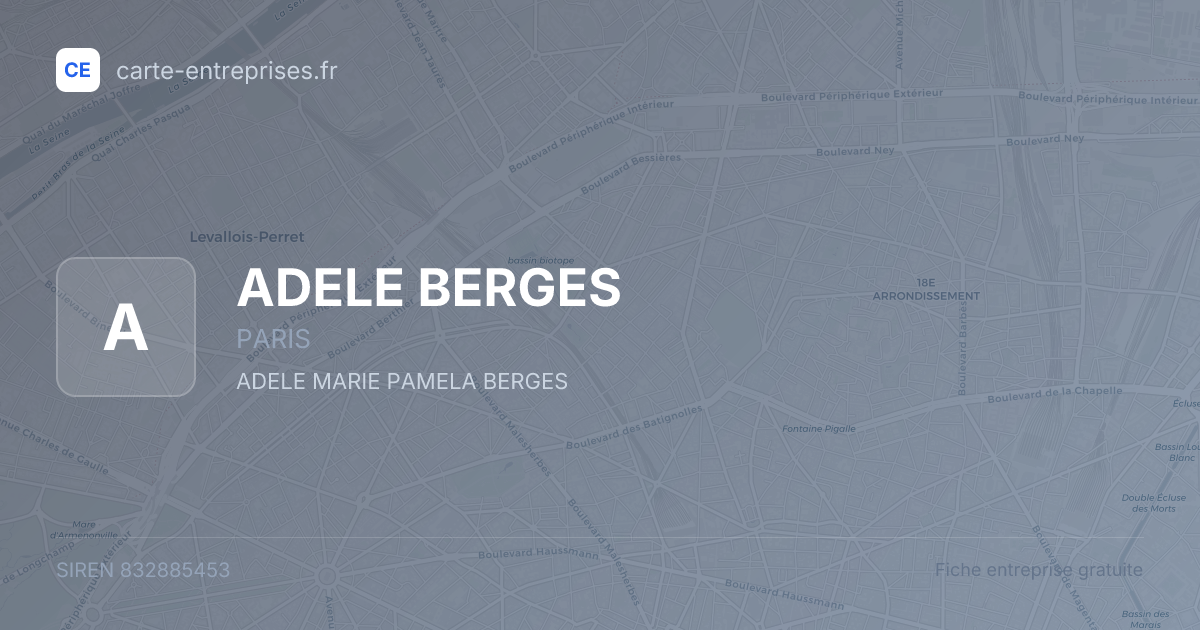 ADELE BERGES — 832885453 — fiche entreprise