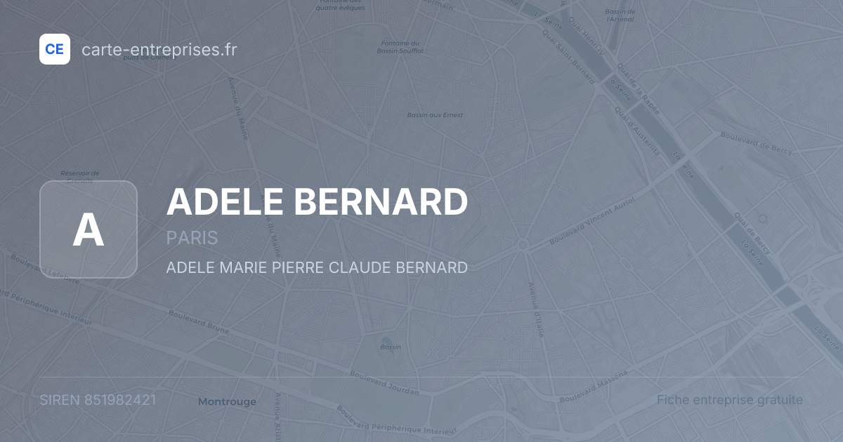 ADELE BERNARD — 851982421 — fiche entreprise