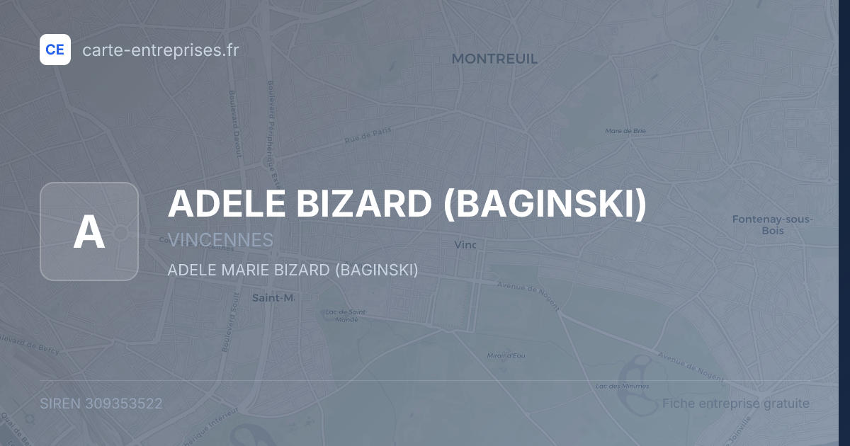ADELE BIZARD (BAGINSKI) — 309353522 — fiche entreprise
