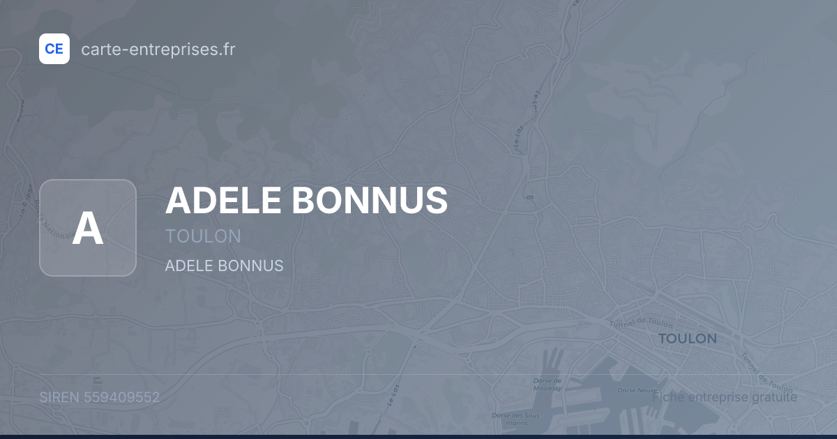 ADELE BONNUS — 559409552 — fiche entreprise