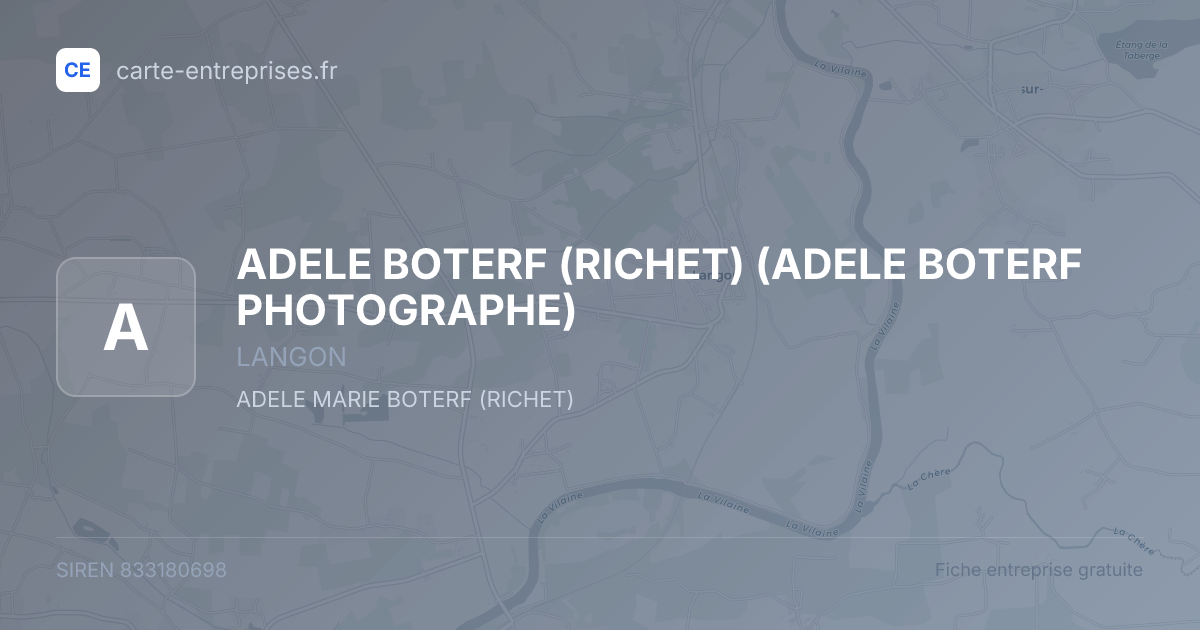 ADELE BOTERF (RICHET) (ADELE BOTERF PHOTOGRAPHE) — 833180698 — fiche entreprise