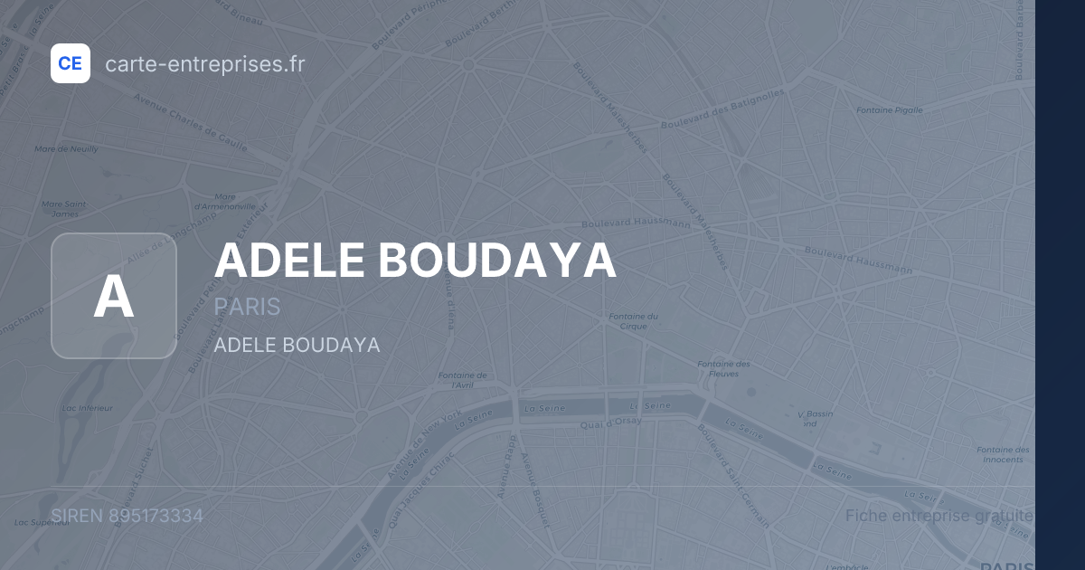 ADELE BOUDAYA — 895173334 — fiche entreprise