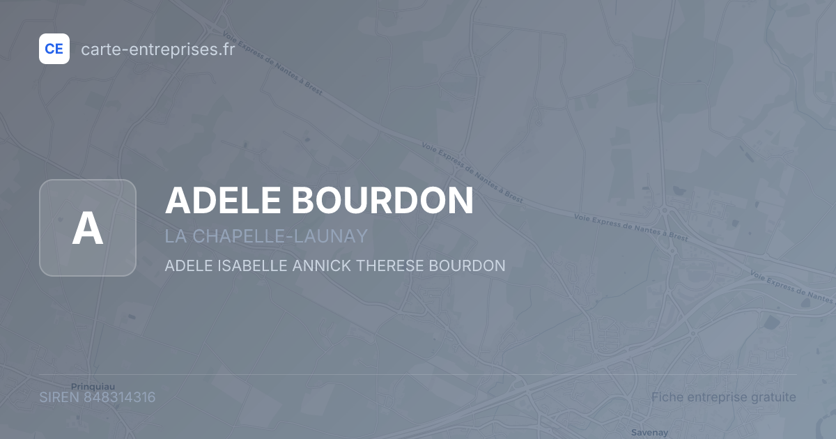 ADELE BOURDON — 848314316 — fiche entreprise