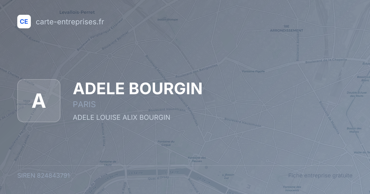 ADELE BOURGIN — 824843791 — fiche entreprise