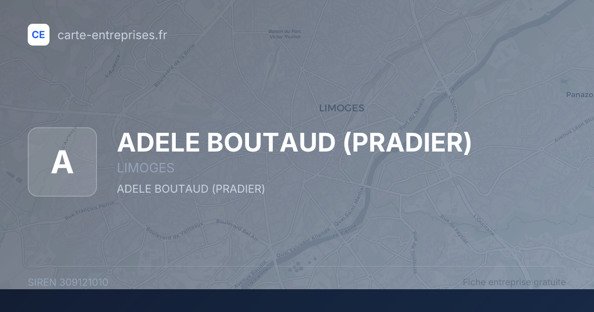 ADELE BOUTAUD (PRADIER) — 309121010 — fiche entreprise