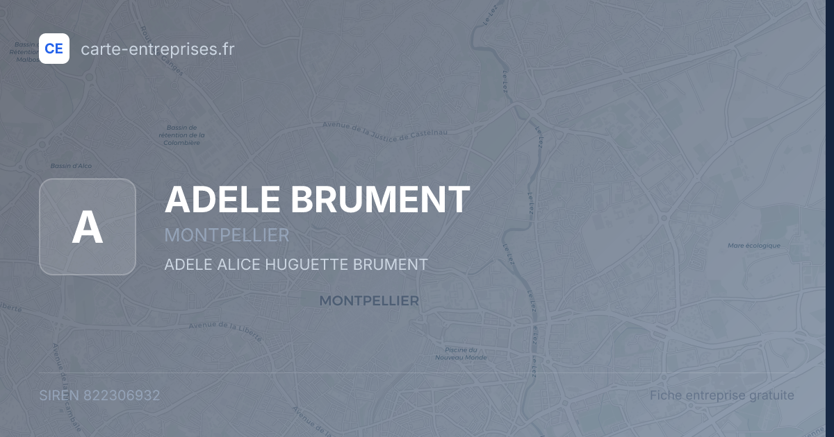 ADELE BRUMENT — 822306932 — fiche entreprise