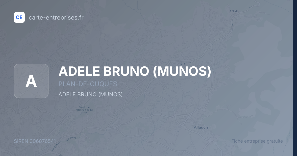 ADELE BRUNO (MUNOS) — 306876541 — fiche entreprise
