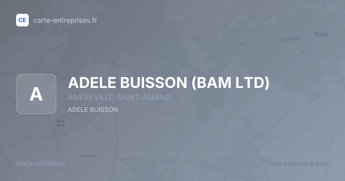 ADELE BUISSON (BAM LTD) — 923186902 — fiche entreprise