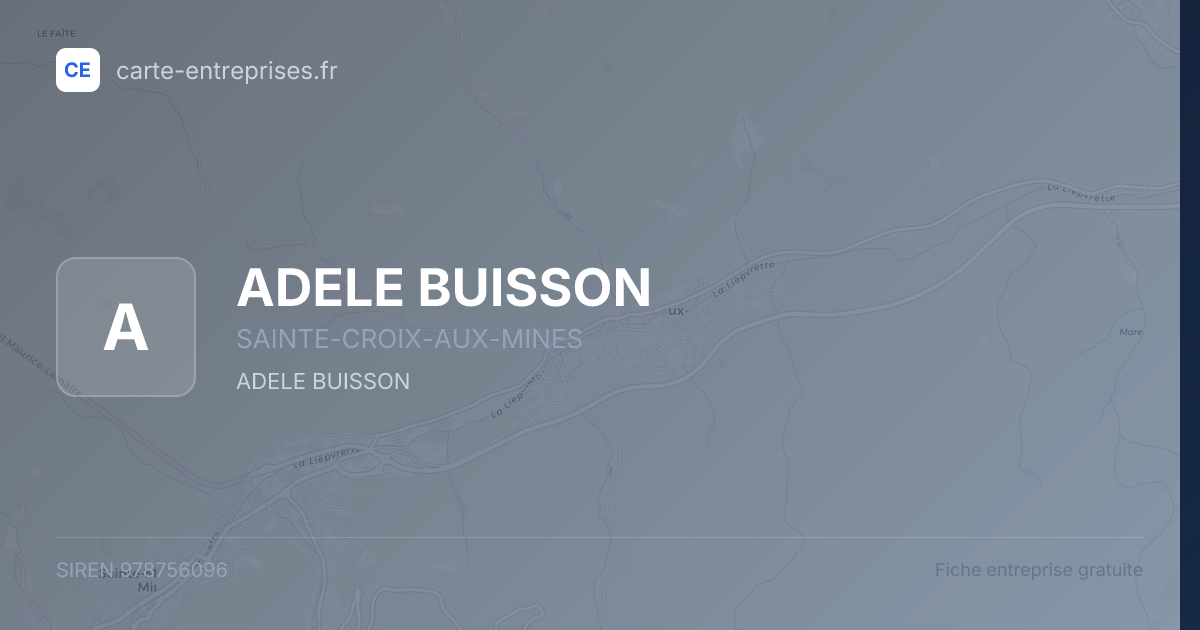 ADELE BUISSON — 978756096 — fiche entreprise