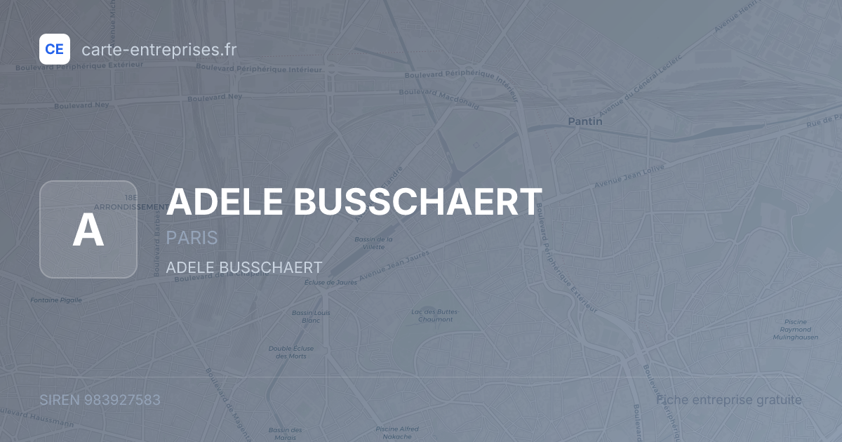ADELE BUSSCHAERT — 983927583 — fiche entreprise