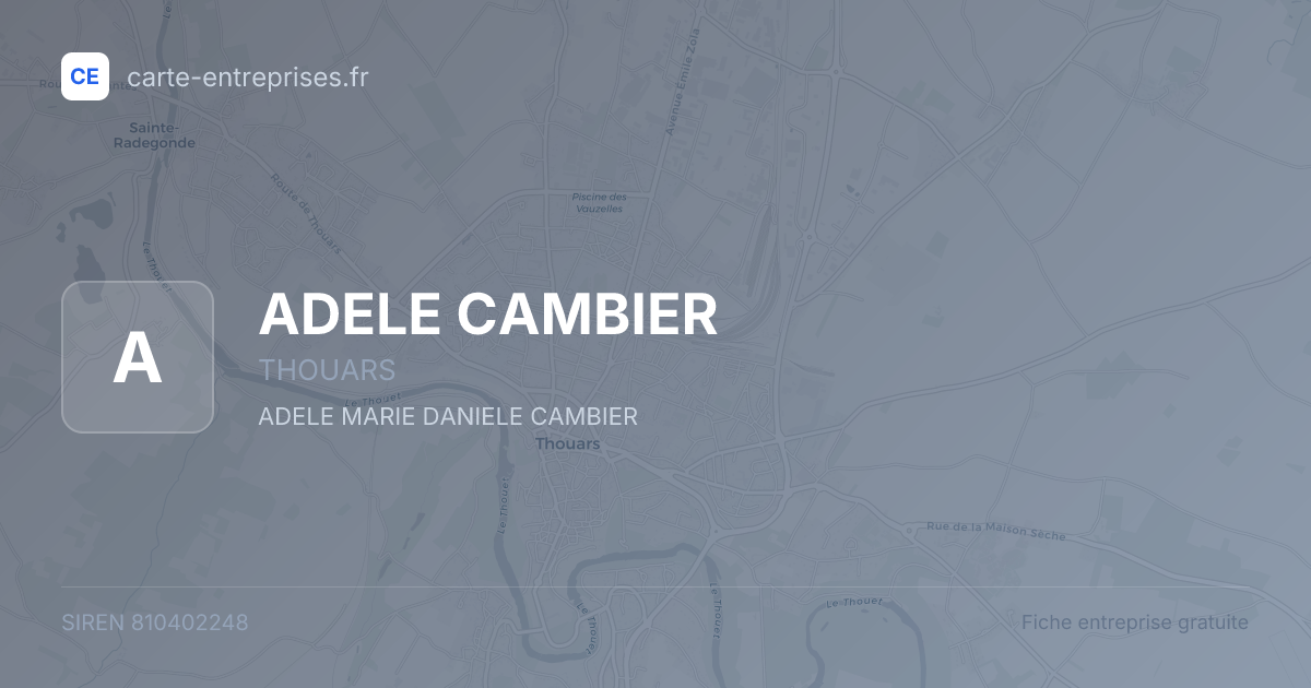 ADELE CAMBIER — 810402248 — fiche entreprise