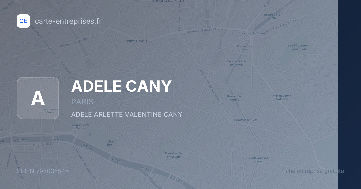 ADELE CANY — 795005545 — fiche entreprise