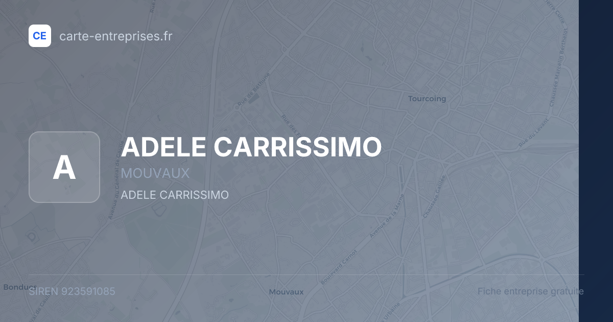 ADELE CARRISSIMO — 923591085 — fiche entreprise