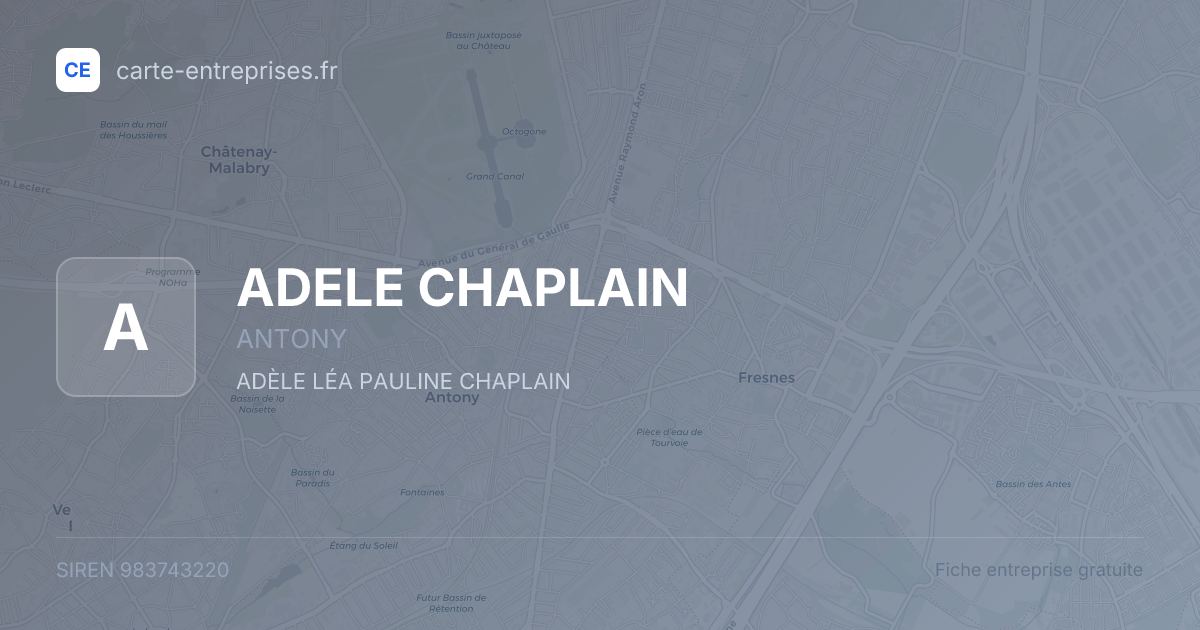 ADELE CHAPLAIN — 983743220 — fiche entreprise