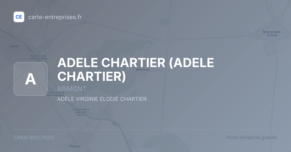 ADELE CHARTIER — 991271503 — fiche entreprise