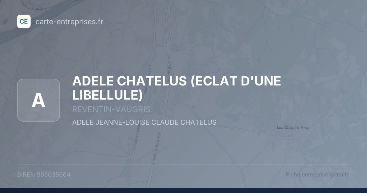 ADELE CHATELUS (ECLAT D'UNE LIBELLULE) — 995035664 — fiche entreprise