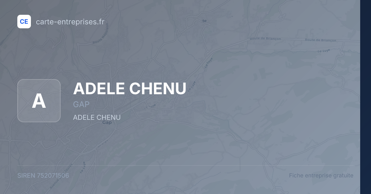 ADELE CHENU — 752071506 — fiche entreprise