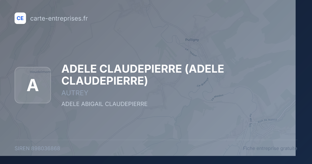 ADELE CLAUDEPIERRE — 898036868 — fiche entreprise