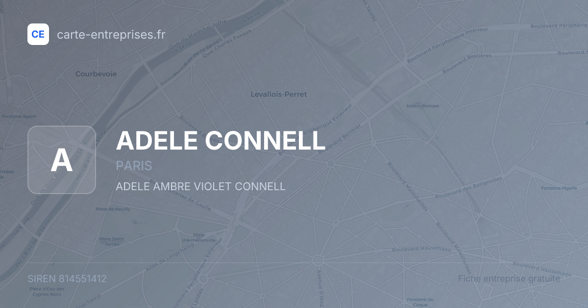 ADELE CONNELL — 814551412 — fiche entreprise
