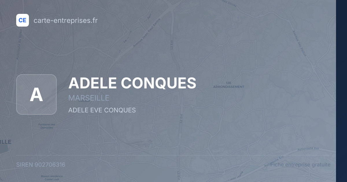 ADELE CONQUES — 902706316 — fiche entreprise