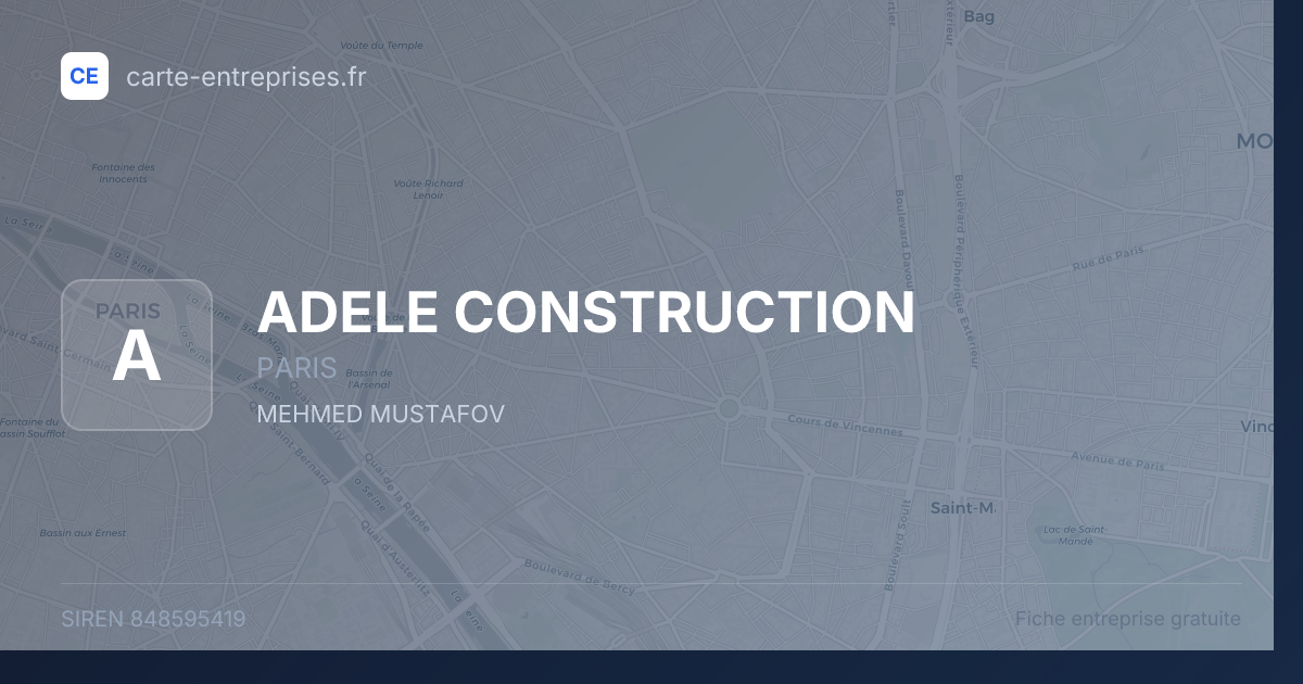 ADELE CONSTRUCTION — 848595419 — fiche entreprise