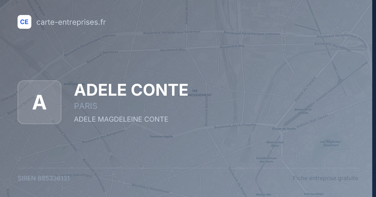 ADELE CONTE — 885336131 — fiche entreprise