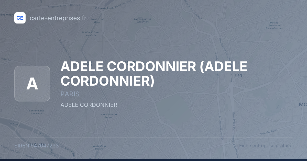 ADELE CORDONNIER — 947647293 — fiche entreprise