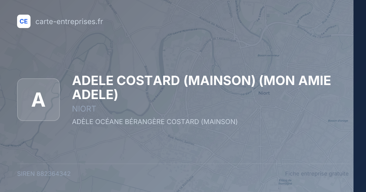 ADELE COSTARD (MAINSON) (MON AMIE ADELE) — 882364342 — fiche entreprise