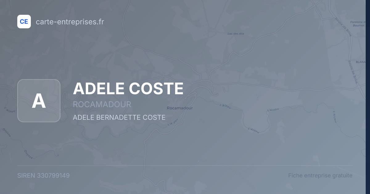 ADELE COSTE — 330799149 — fiche entreprise