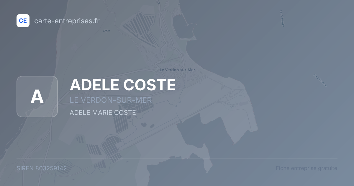 ADELE COSTE — 803259142 — fiche entreprise