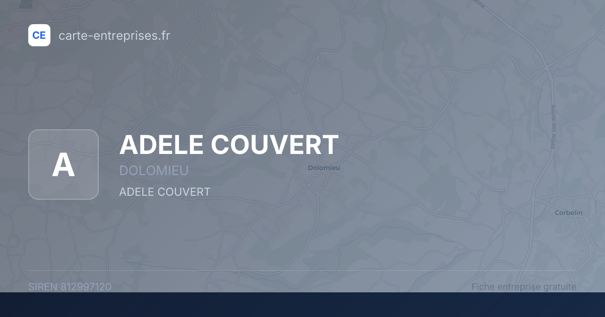 ADELE COUVERT — 812997120 — fiche entreprise
