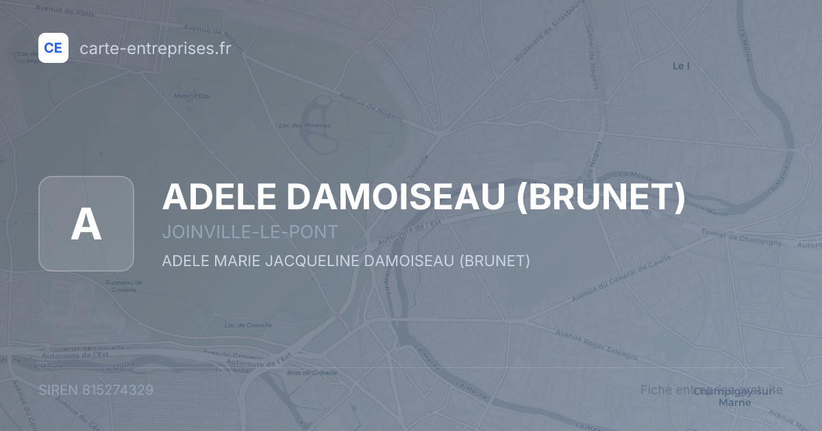 ADELE DAMOISEAU (BRUNET) — 815274329 — fiche entreprise