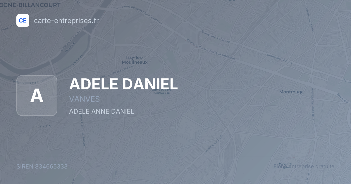 ADELE DANIEL — 834665333 — fiche entreprise