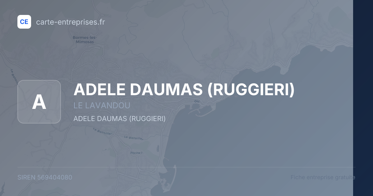 ADELE DAUMAS (RUGGIERI) — 569404080 — fiche entreprise