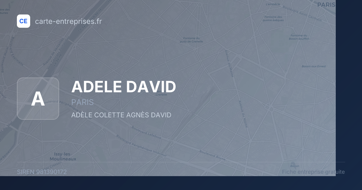 ADELE DAVID — 981390172 — fiche entreprise