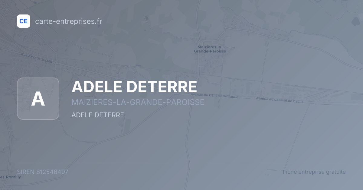 ADELE DETERRE — 812546497 — fiche entreprise