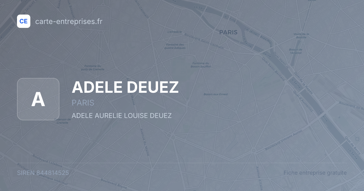 ADELE DEUEZ — 844814525 — fiche entreprise