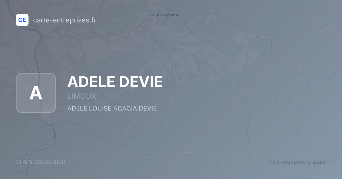 ADELE DEVIE — 985307800 — fiche entreprise