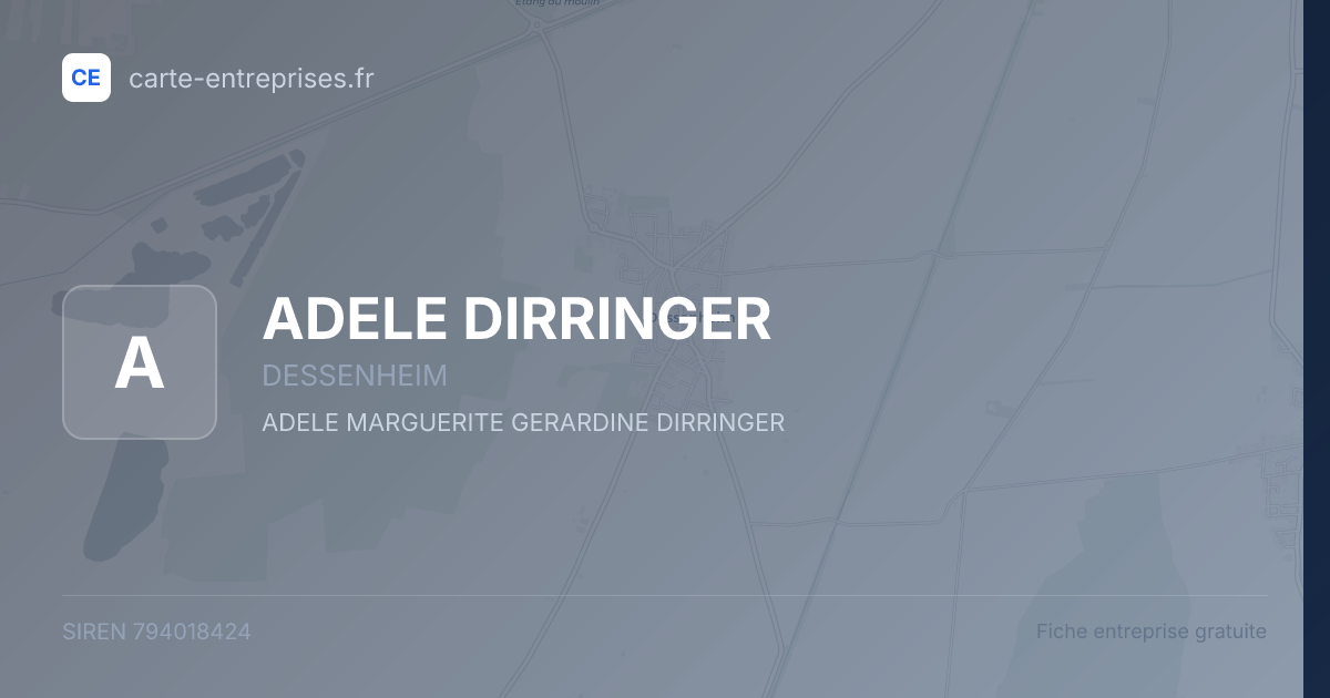 ADELE DIRRINGER — 794018424 — fiche entreprise