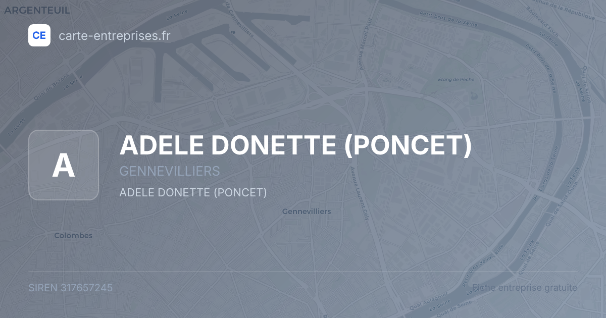 ADELE DONETTE (PONCET) — 317657245 — fiche entreprise